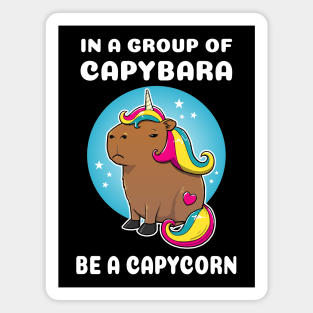 In a group of capybara be a capycorn Cartoon Capybara Unicorn Magnet